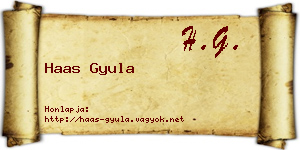 Haas Gyula névjegykártya
