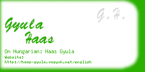 gyula haas business card